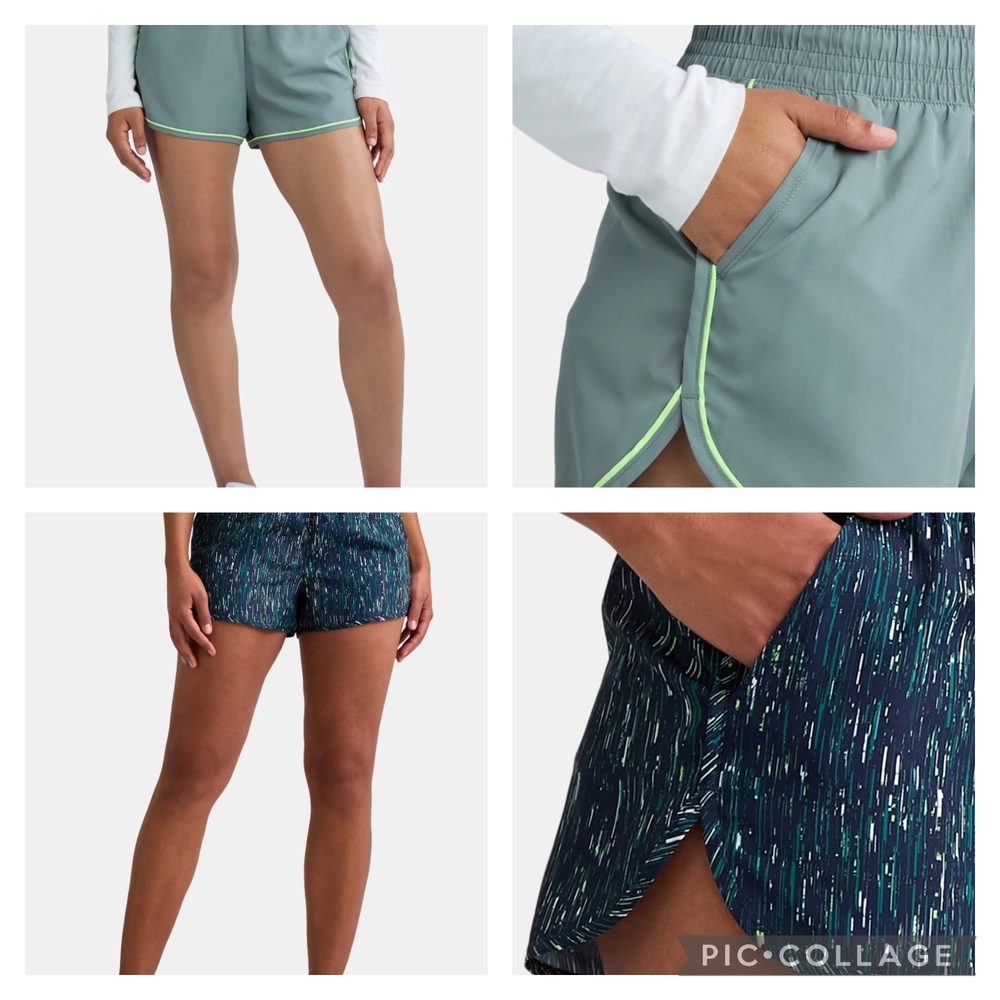 Athletic Works- 2 Pair Piped Athletic Running Shorts Size 8-10